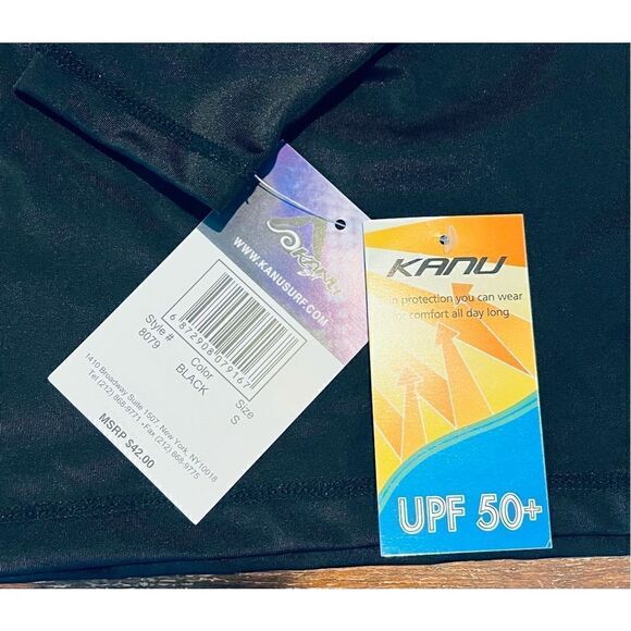 Kanu Surf Men's Long Sleeve Platinum UPF 50+ Rashguard Swim Tee, Black, Small - Picture 5 of 5
